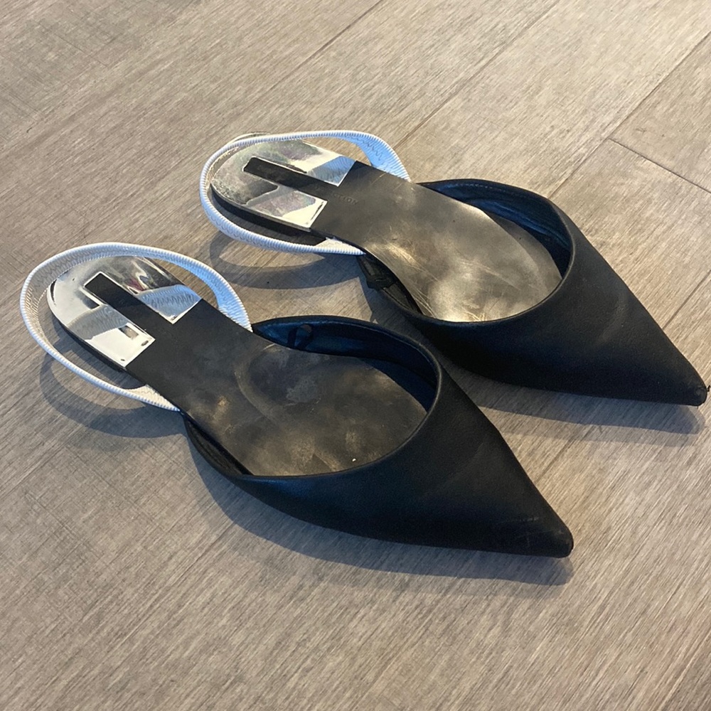 Black and White Slingback Shoes